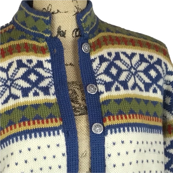 Viking Knit Handmade in Norway Wool Cardigan Vintage - Picture 6 of 10